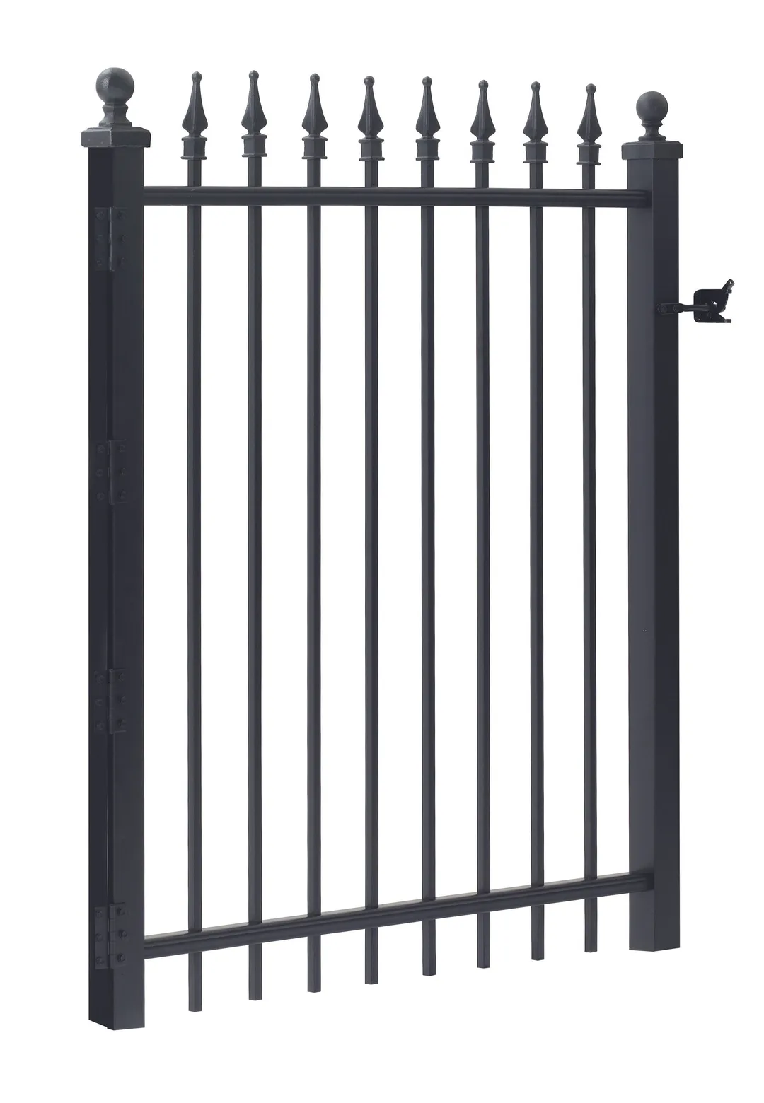 Gilpin 4-ft H x 3-ft W Black Steel Decorative Metal Straight-top Decorative Walk-thru Fence Gate, photo 2 of 3