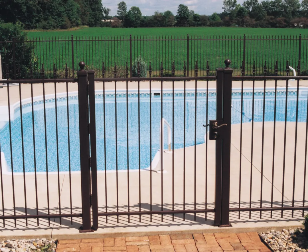 Gilpin 4-ft H x 3-ft W Black Steel Decorative Metal Straight-top Decorative Walk-thru Fence Gate, photo 3 of 3