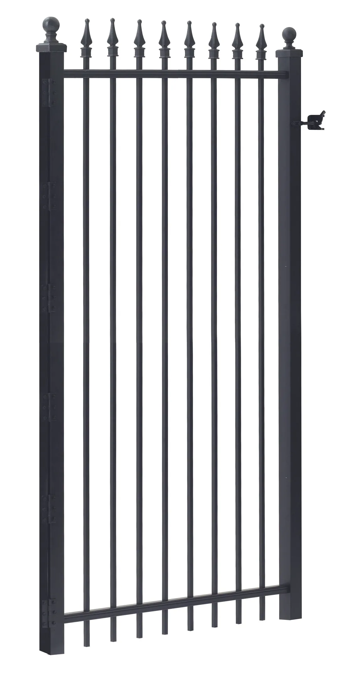 Gilpin 6-ft H x 3-ft W Black Steel Decorative Metal Straight-top Decorative Walk-thru Fence Gate, photo 2 of 2