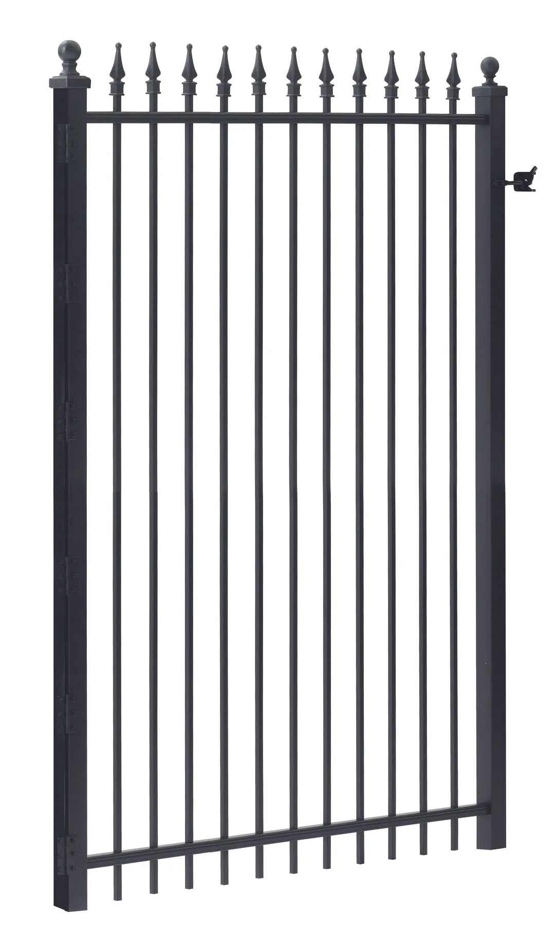 Gilpin 6-ft H x 4-ft W Black Steel Decorative Metal Straight-top Decorative Standard Fence Gate, photo 2 of 2