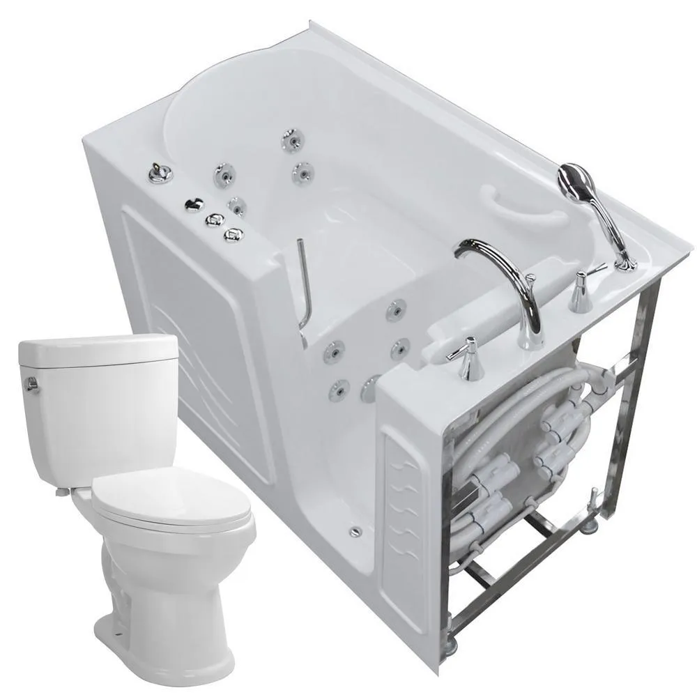 Universal Tubs Nova Heated 60 in. Walk-In Whirlpool Bathtub in White with Chrome Trim, Right Drain, photo 12 of 23