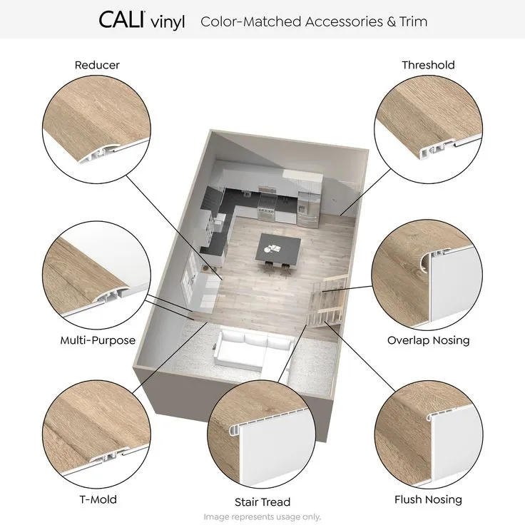 CALI Aqua Tough Premium Laguna Sand 0.75-in T x 2.07-in W x 72.83-in L Vinyl Bullnose, photo 3 of 4