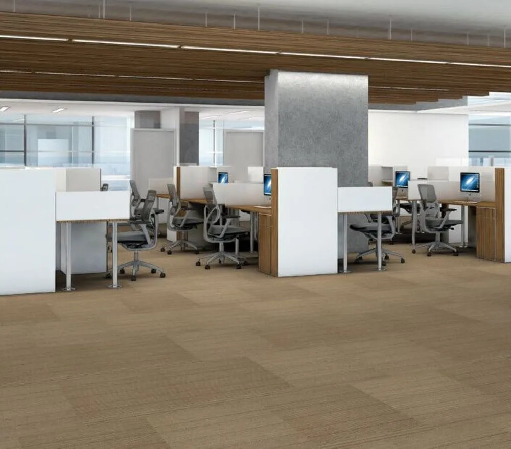 Shaw In The Groove 24-in x 24-in Fortunate Tan Commercial Adhesive Indoor Carpet Tile ( 48-sq ft ), photo 4 of 12