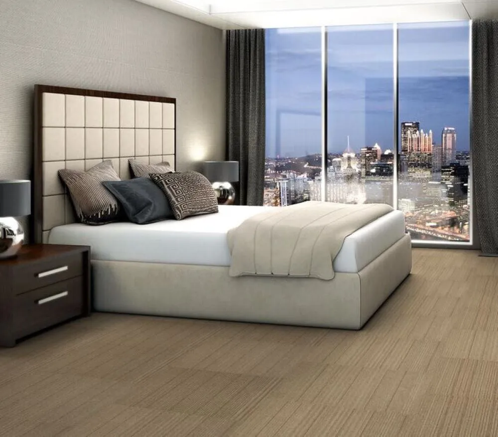 Shaw In The Groove 24-in x 24-in Fortunate Tan Commercial Adhesive Indoor Carpet Tile ( 48-sq ft ), photo 3 of 12