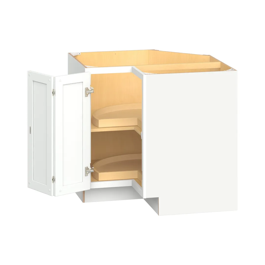 Hugo&Borg PRO Glendale 36-in W x 34.5-in H x 36-in D Pure White Lazy Susan Corner Base Ready To Assemble Plywood Cabinet (Recessed Panel Shaker Style), photo 3 of 12