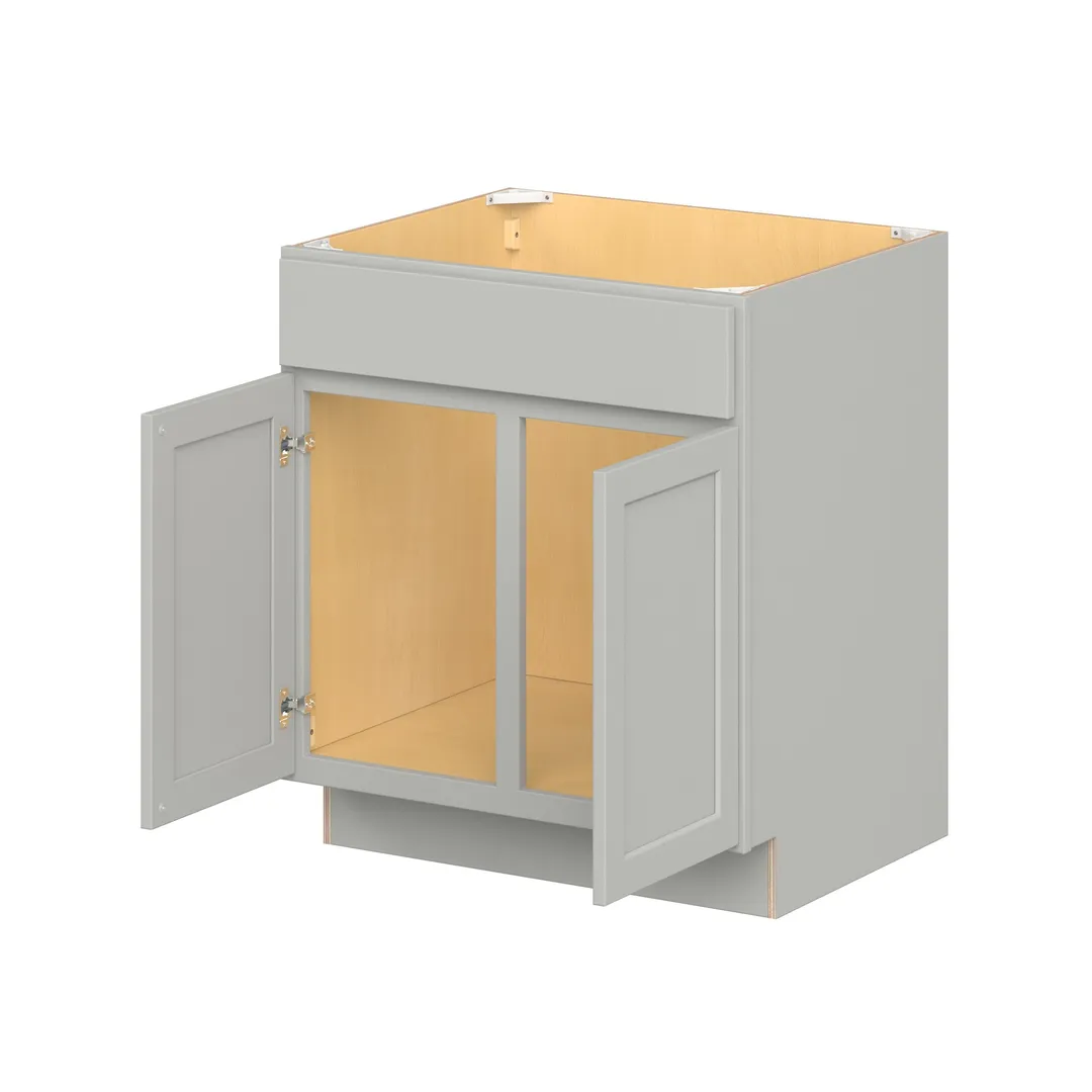 Hugo&Borg PRO Jasper 30-in W x 34.5-in H x 24-in D Whisper Gray Blind Sink Base Ready To Assemble Plywood Cabinet (Flat Panel Shaker Style), photo 3 of 14
