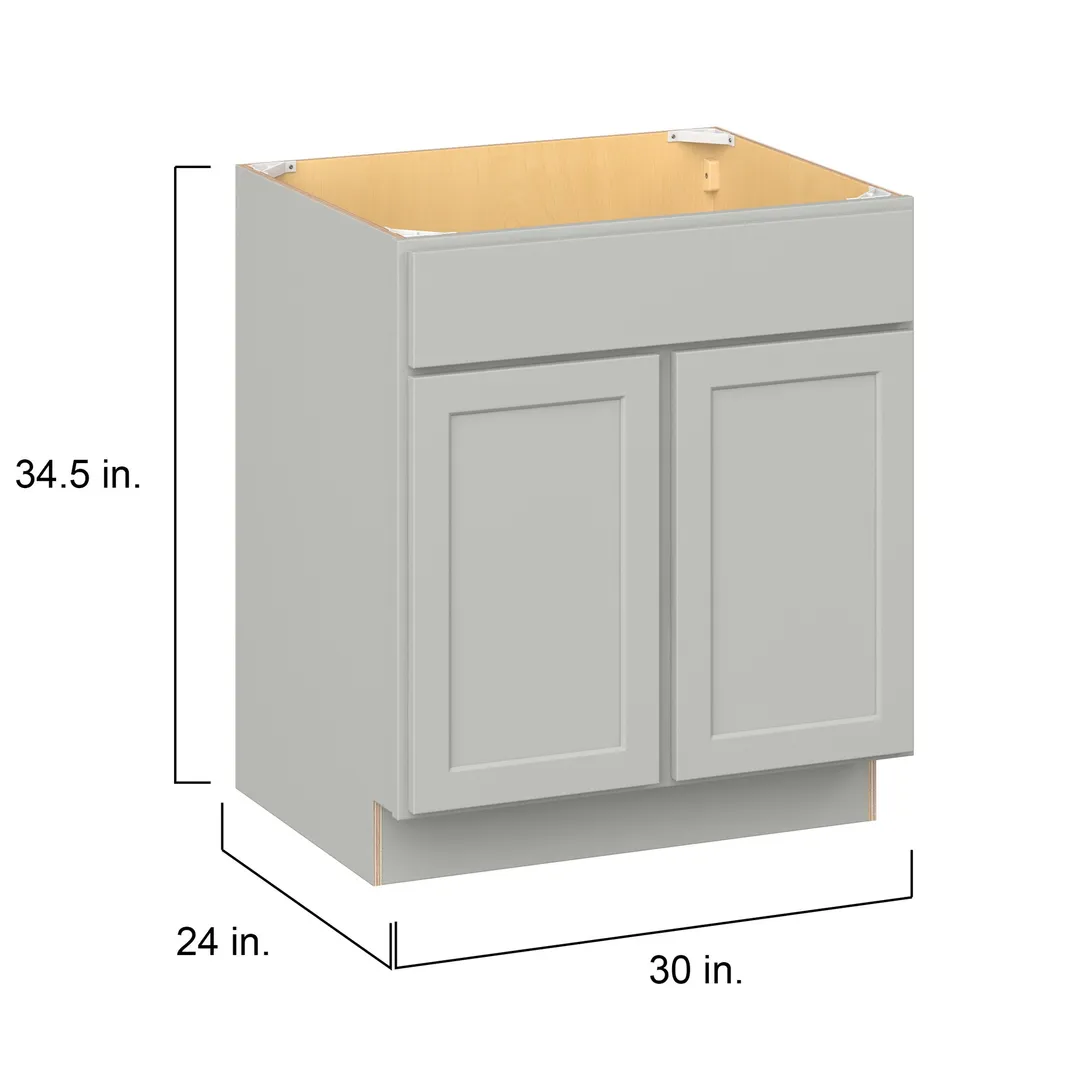 Hugo&Borg PRO Jasper 30-in W x 34.5-in H x 24-in D Whisper Gray Blind Sink Base Ready To Assemble Plywood Cabinet (Flat Panel Shaker Style), photo 4 of 14