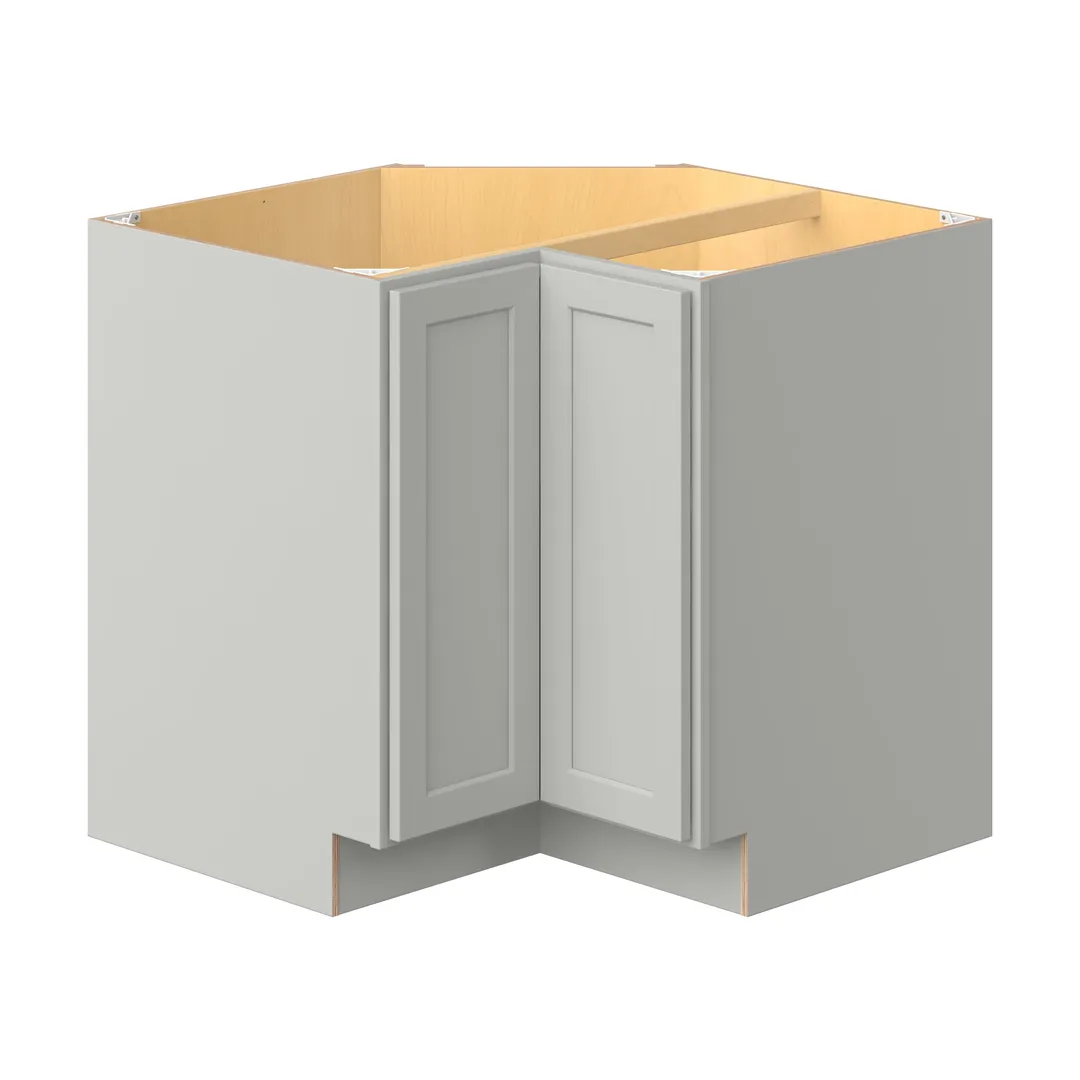 Hugo&Borg PRO Jasper 36-in W x 34.5-in H x 36-in D Whisper Gray Lazy Susan Corner Base Ready To Assemble Plywood Cabinet (Flat Panel Shaker Style), photo 14 of 14