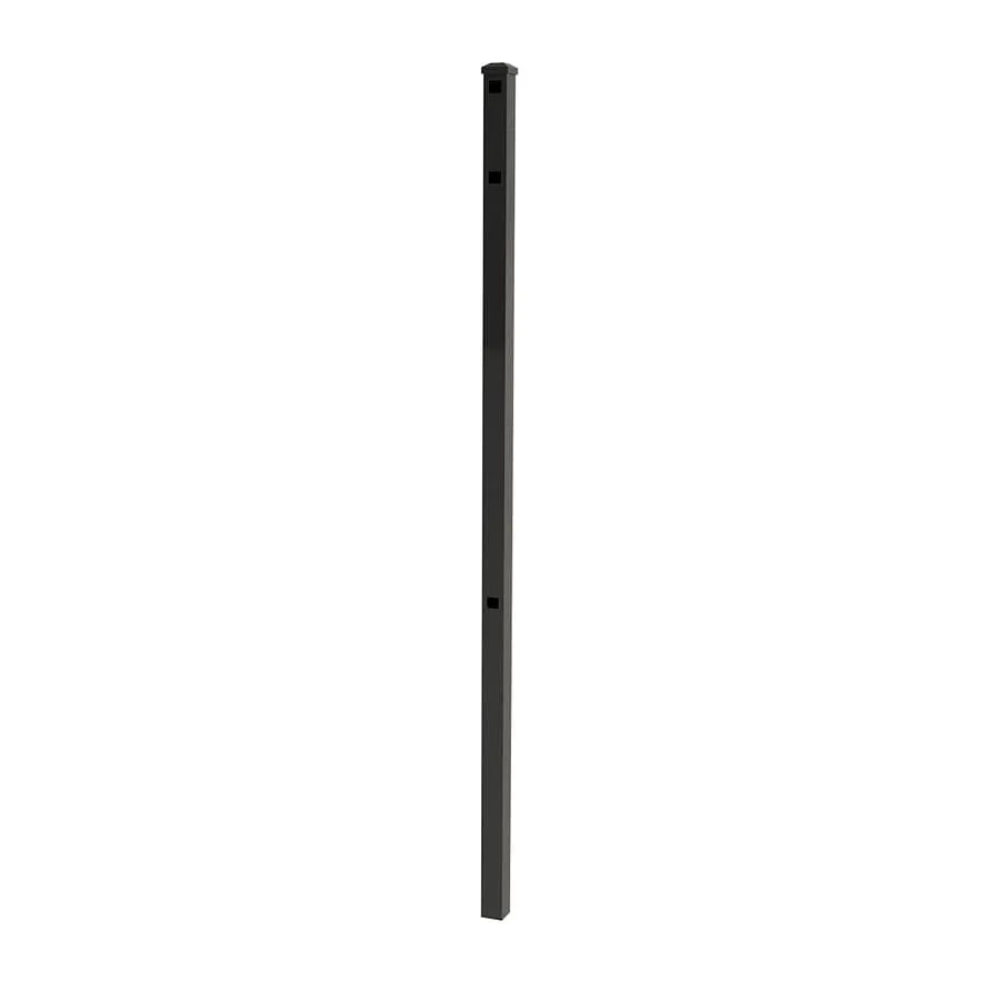 IronCraft Berkshire/Orleans Deluxe 79 in. Black Aluminum Fence End/Gate Post with Flat Cap, photo 3 of 3