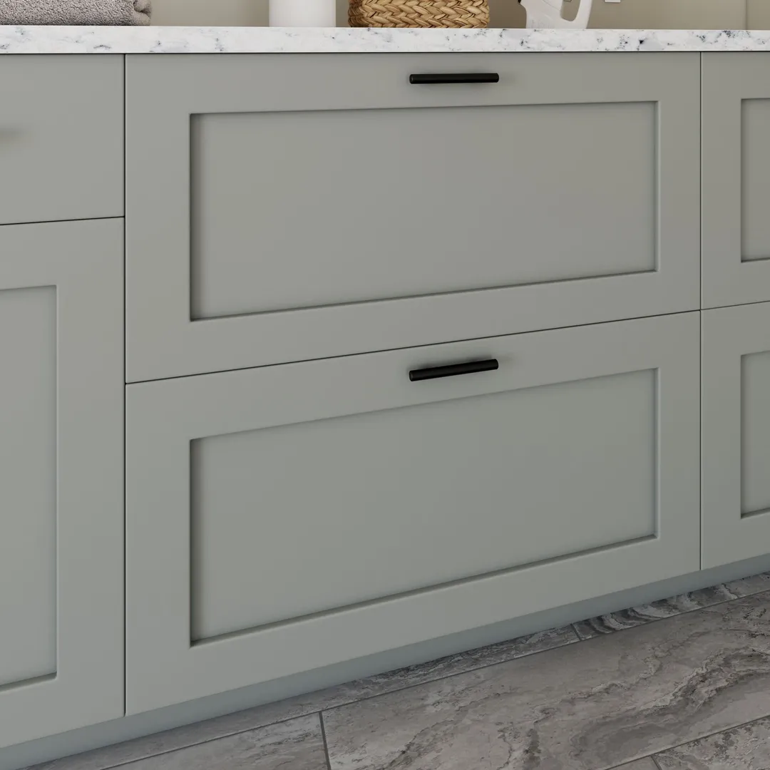 RELIABILT Overlake 30-in W x 34.5-in H x 24-in D Gray 2-Drawers Base Ready To Assemble Plywood Cabinet (Recessed Panel Style), photo 15 of 20