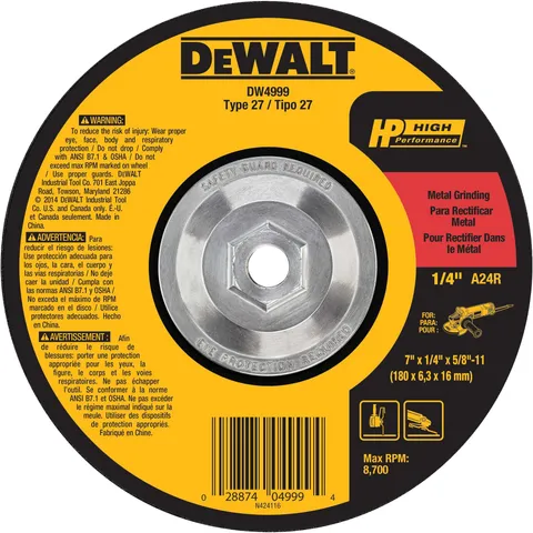 Aluminum Oxide 7-in Type 27 Grinding Wheel