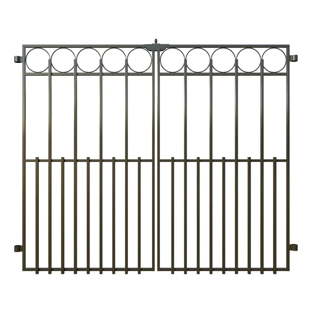 Yardlink Grand Ambrose 3 ft. H x 4 ft. W Black Powder Coated Steel No-Dig Walk-Thru Fence Gate, photo 2 of 3
