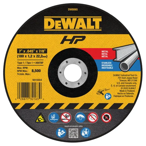 Aluminum Oxide 7-in 60-Grit Grinding Wheel, Type 1, 7/8-in Arbor