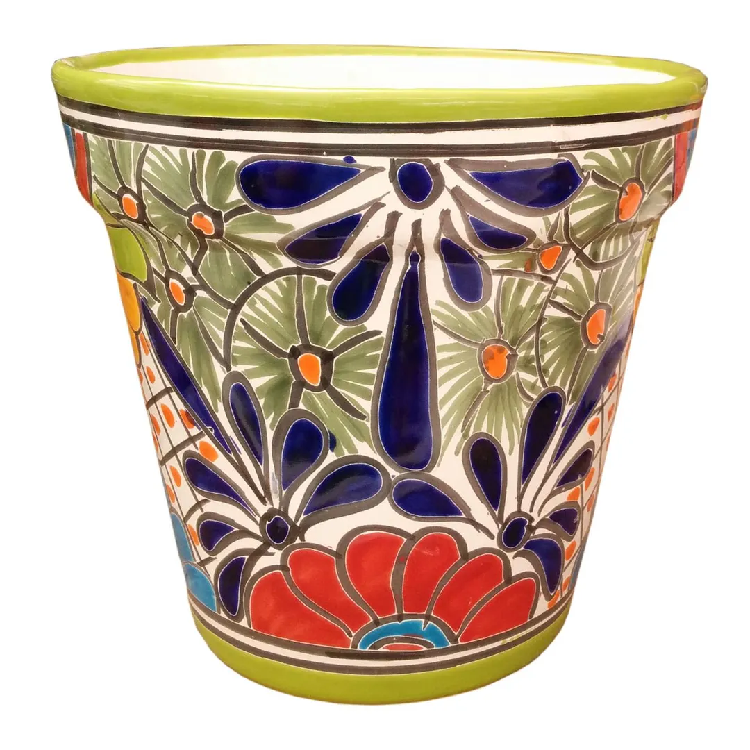 Avera Products 5.5 in. H X 5 in. D Ceramic Talavera Cono Planter Assorted, photo 3 of 3
