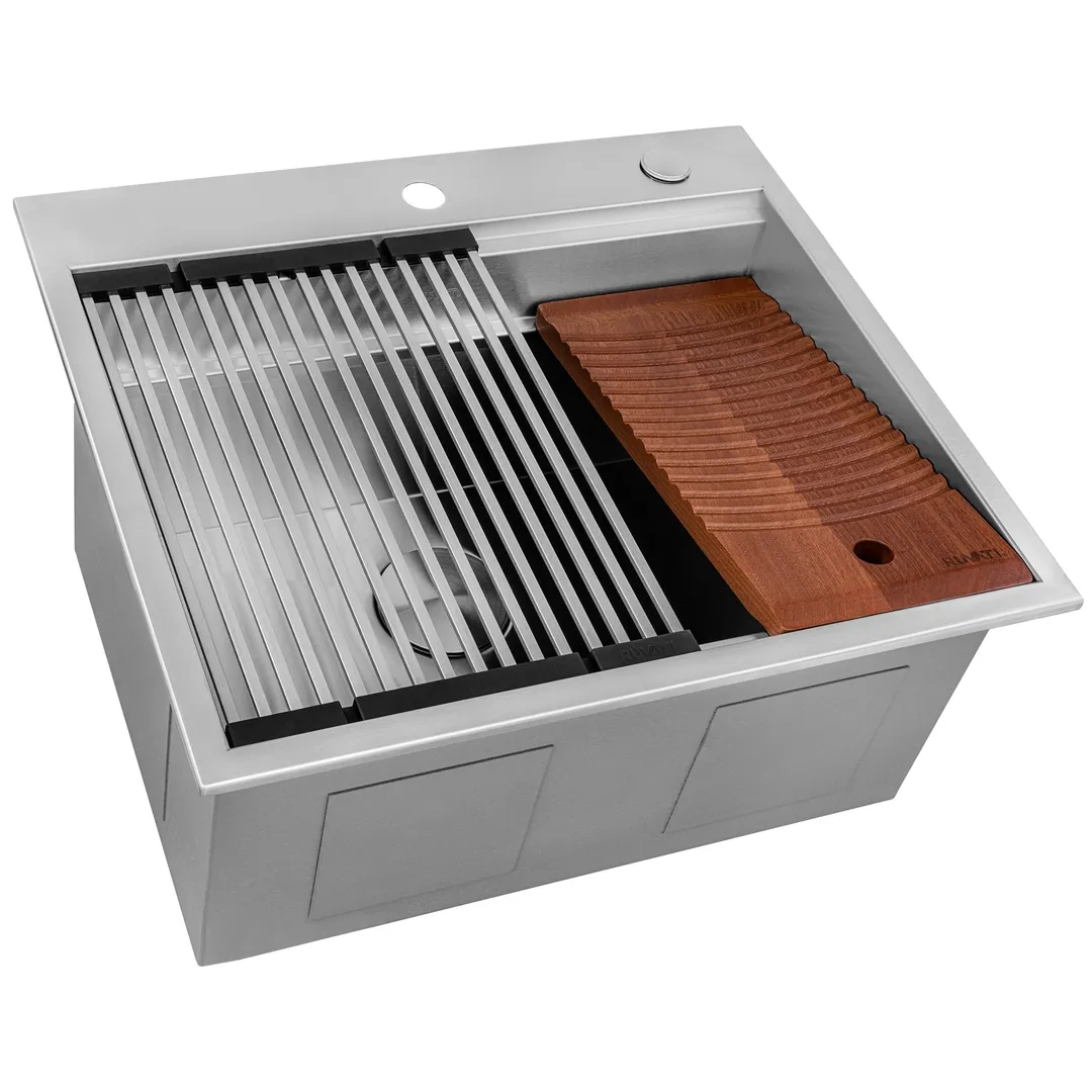 Ruvati Stainless Steel Undermount Laundry Sink with Drain - 21" x 18", photo 15 of 34