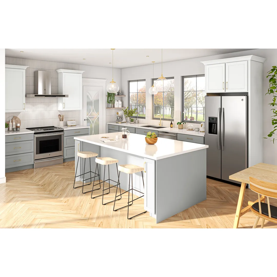 Hugo&Borg PRO Glendale 36-in W x 34.5-in H x 36-in D Pure White Lazy Susan Corner Base Ready To Assemble Plywood Cabinet (Recessed Panel Shaker Style), photo 6 of 12