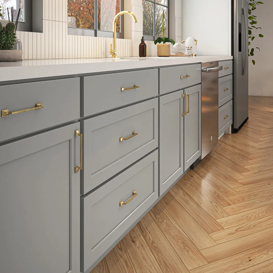 Hugo&Borg PRO Jasper 36-in W x 34.5-in H x 24-in D Whisper Gray Blind 1-Drawer Corner Base Ready To Assemble Plywood Cabinet (Flat Panel Shaker Style), photo 12 of 14