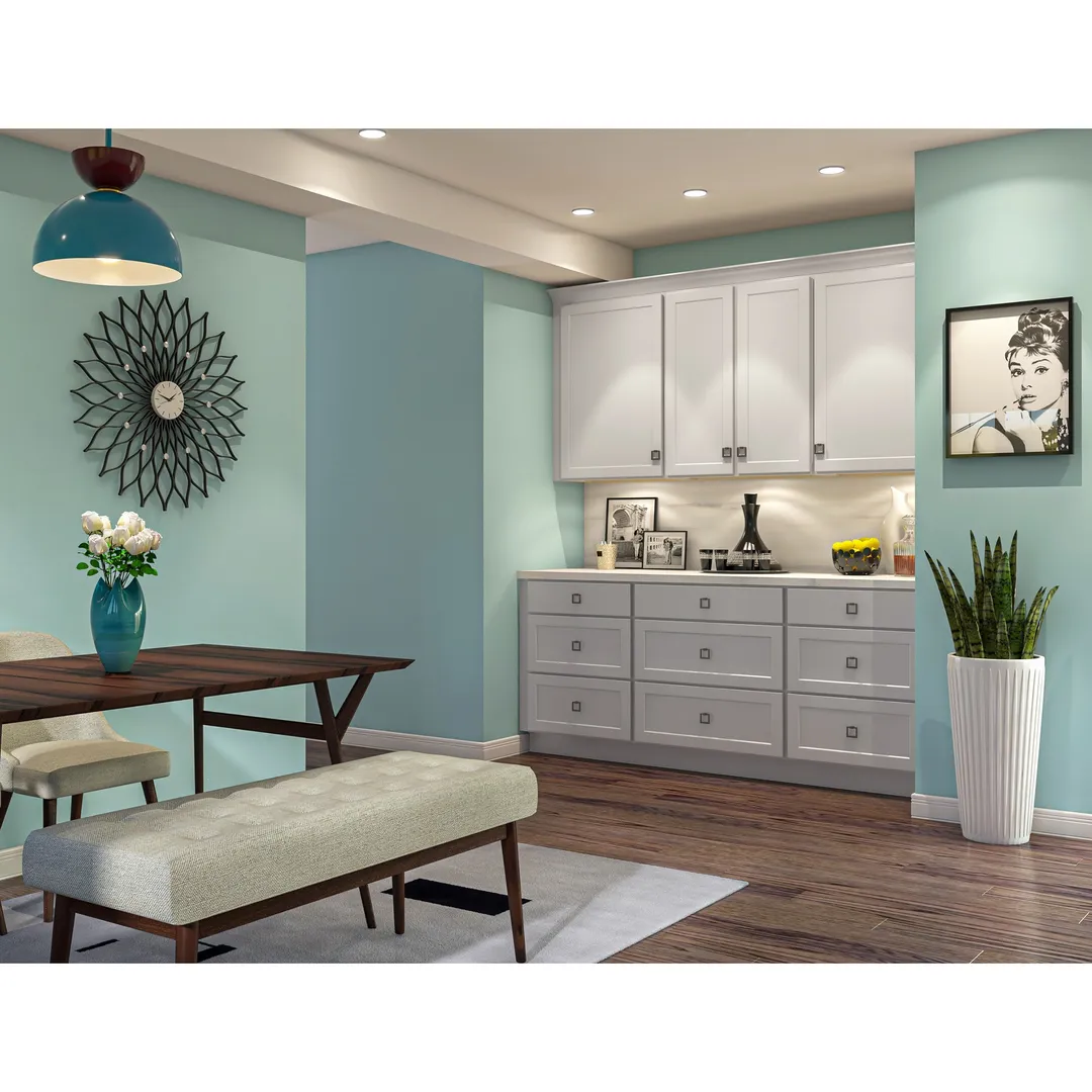 Hugo&Borg PRO Jasper 36-in W x 34.5-in H x 24-in D Whisper Gray Blind 1-Drawer Corner Base Ready To Assemble Plywood Cabinet (Flat Panel Shaker Style), photo 6 of 14