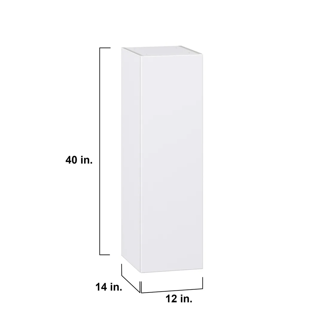 Hugo&Borg Lasalle 12-in W x 40-in H x 14-in D Bright White Slab Wall Fully Assembled Cabinet (Flat Panel Slab Door Style), photo 4 of 13