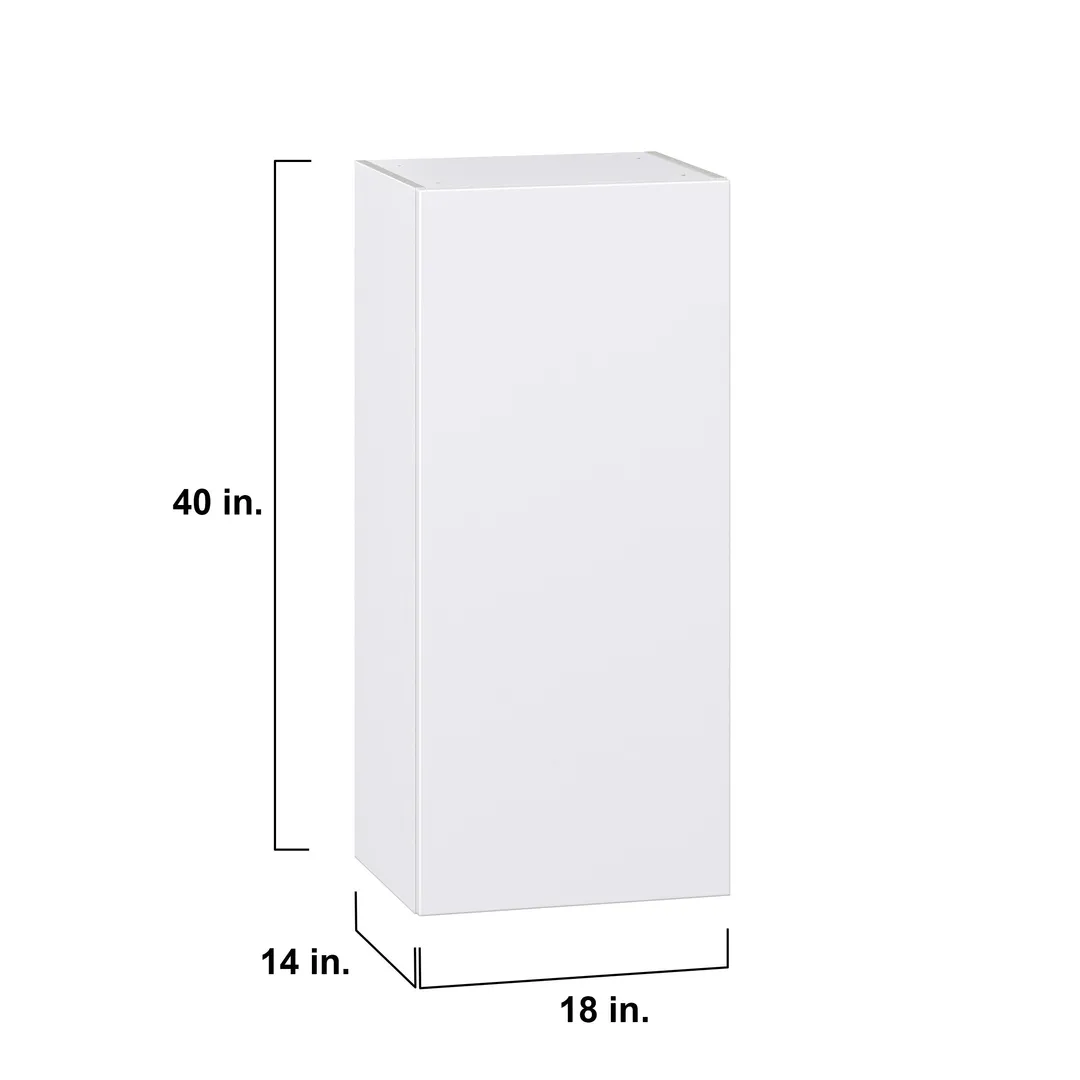 Hugo&Borg Lasalle 18-in W x 40-in H x 14-in D Bright White Slab Wall Fully Assembled Cabinet (Flat Panel Slab Door Style), photo 4 of 13