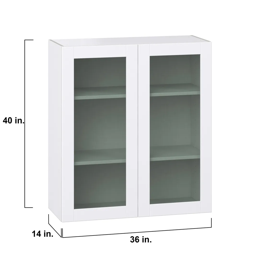 Hugo&Borg Lasalle 36-in W x 40-in H x 14-in D Bright White Slab Wall Fully Assembled Cabinet (Flat Panel Slab Door Style), photo 4 of 13
