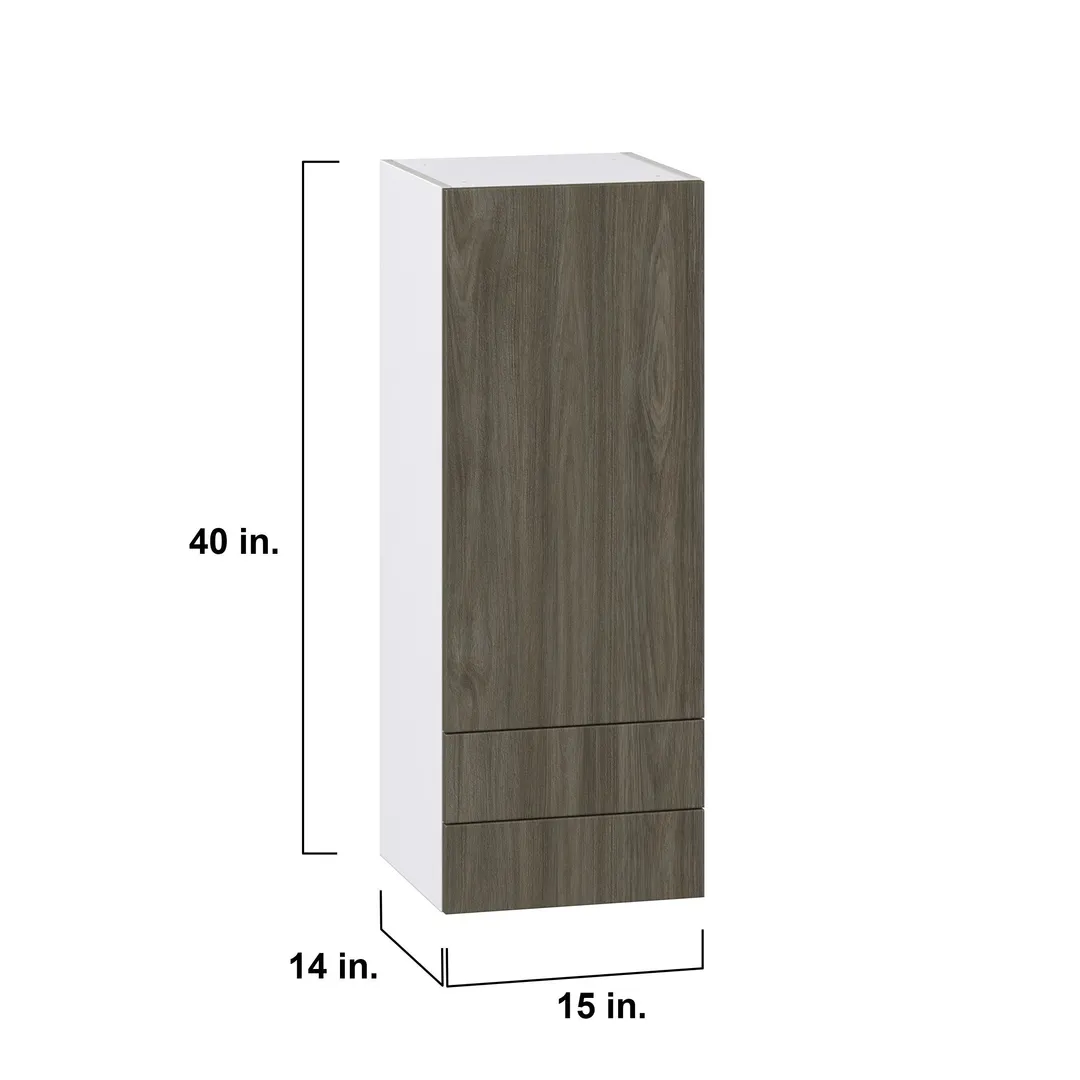 Hugo&Borg Savane 15-in W x 40-in H x 14-in D Textmel 2-Drawers Wall Fully Assembled Cabinet (Flat Panel Slab Style), photo 4 of 9
