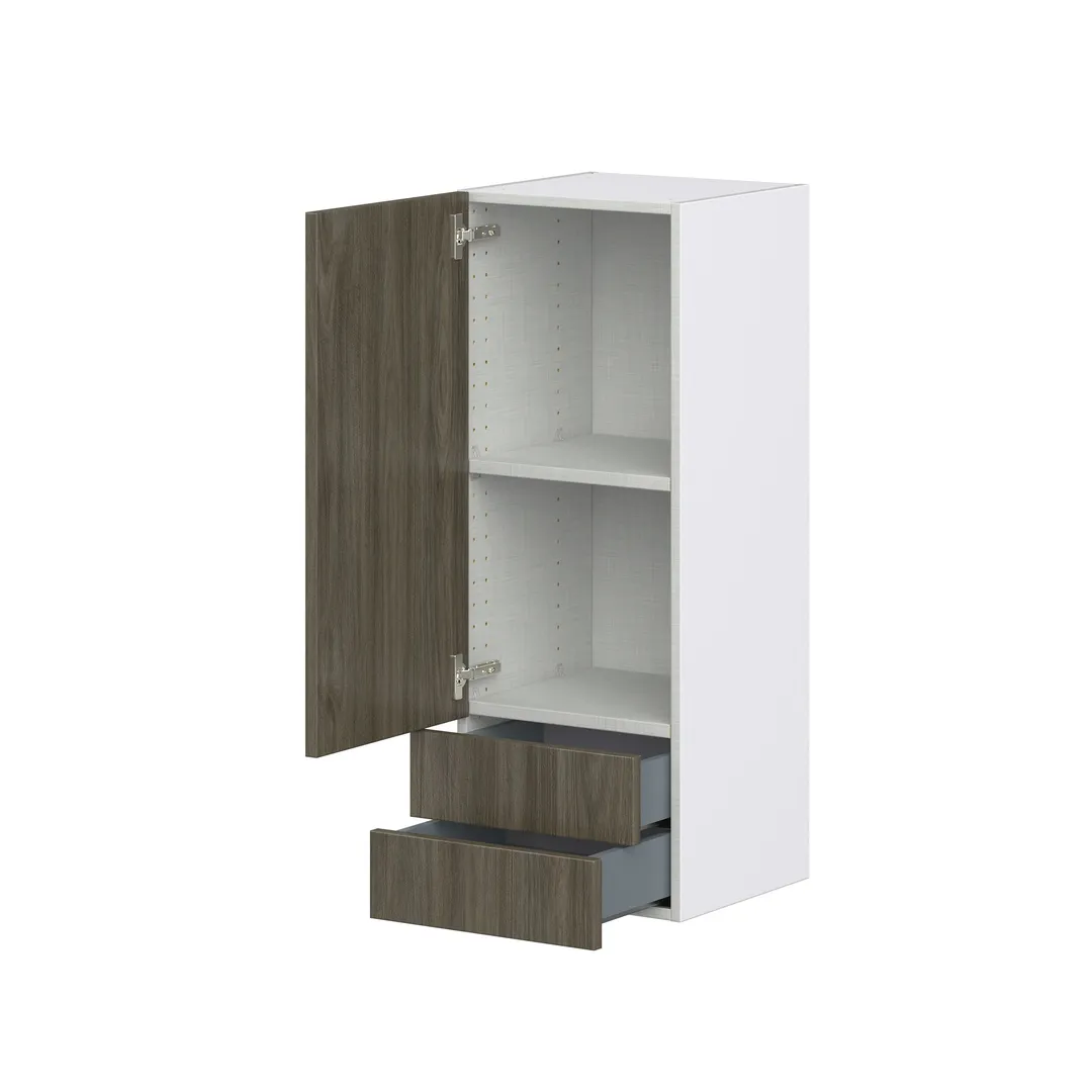 Hugo&Borg Savane 15-in W x 40-in H x 14-in D Textmel 2-Drawers Wall Fully Assembled Cabinet (Flat Panel Slab Style), photo 7 of 9