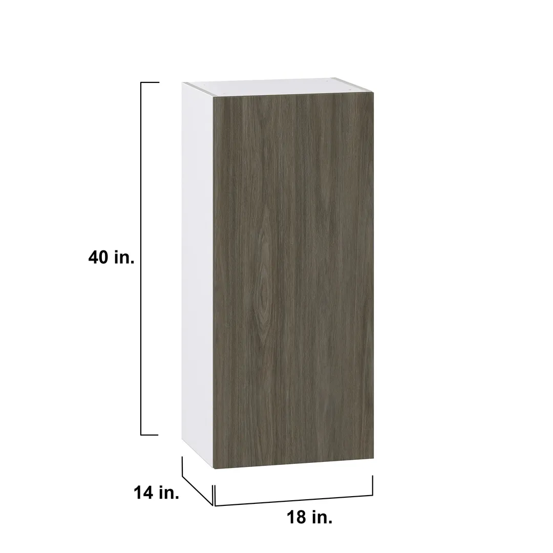 Hugo&Borg Savane 18-in W x 40-in H x 14-in D Textmel Wall Fully Assembled Cabinet (Flat Panel Slab Door Style), photo 4 of 9