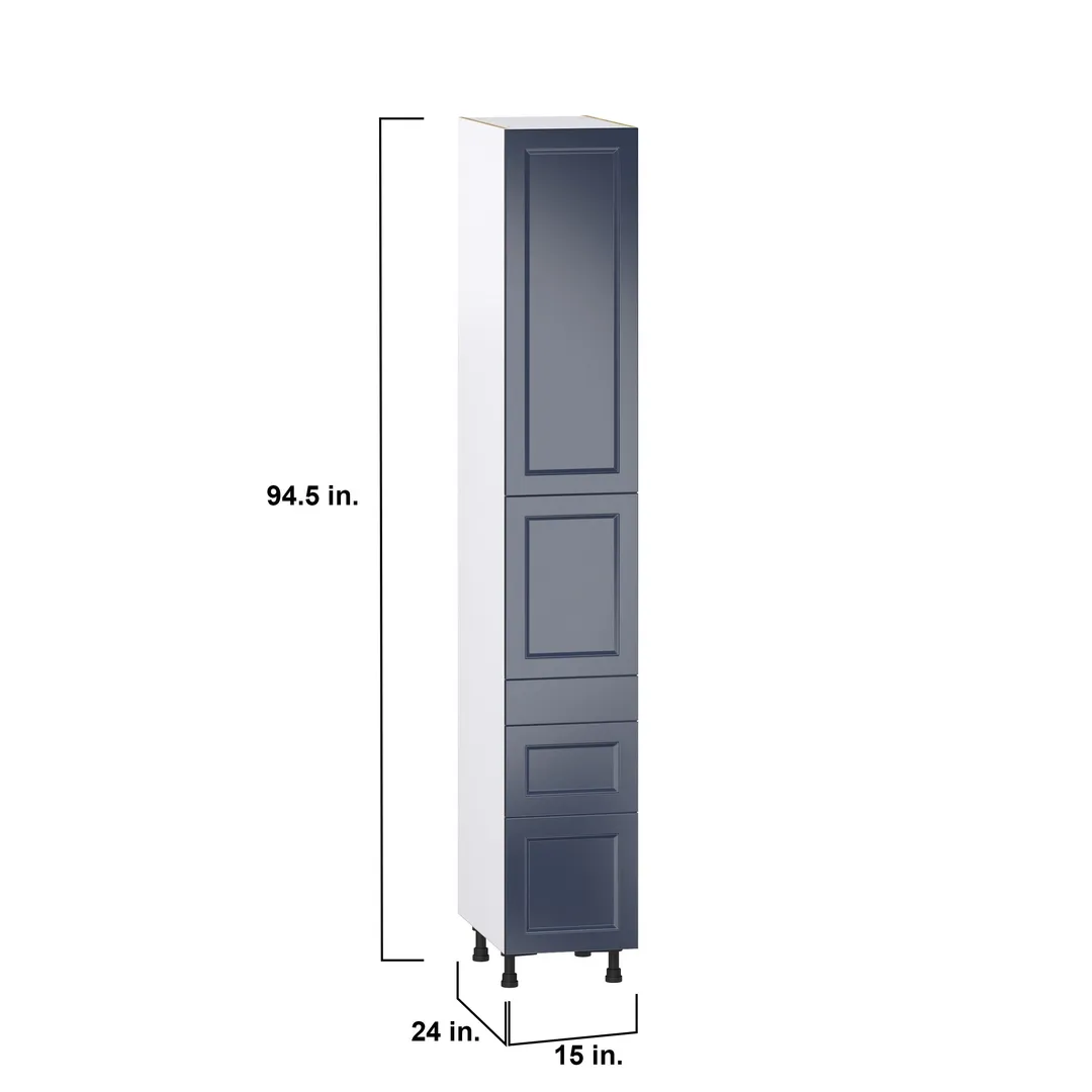 Hugo&Borg Lorette 15-in W x 94.5-in H x 24-in D Navy Blue 5-Drawers Pantry Fully Assembled Cabinet (Recessed Panel Slab Style), photo 4 of 10
