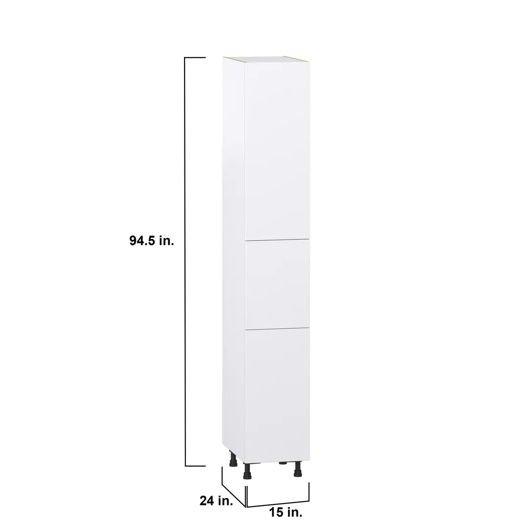 Hugo&Borg Lasalle 15-in W x 94.5-in H x 24-in D Bright White Slab Pantry Fully Assembled Cabinet (Flat Panel Slab Door Style), photo 4 of 13