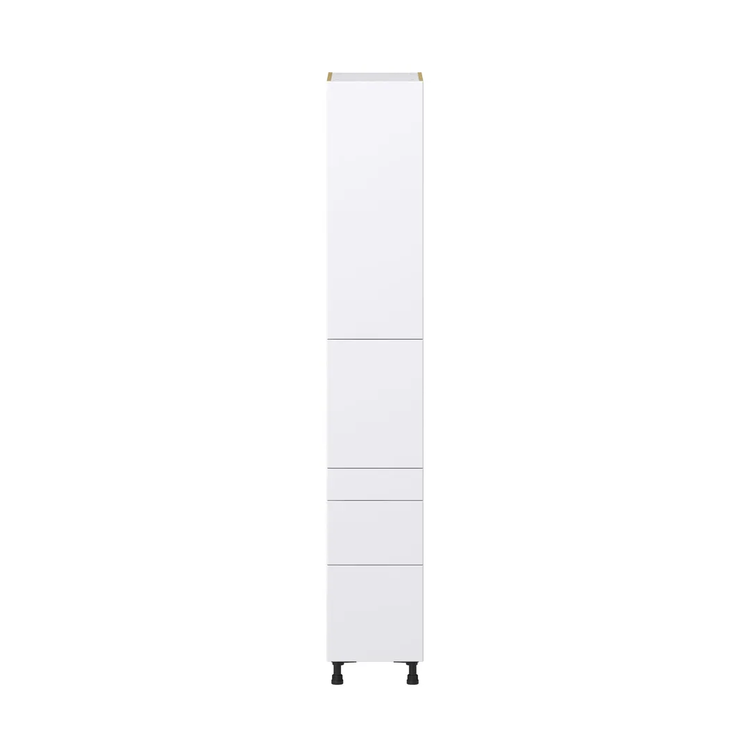 Hugo&Borg Lasalle 15-in W x 94.5-in H x 24-in D Bright White Slab 5-Drawer Pantry Fully Assembled Cabinet (Flat Panel Slab Style), photo 6 of 13