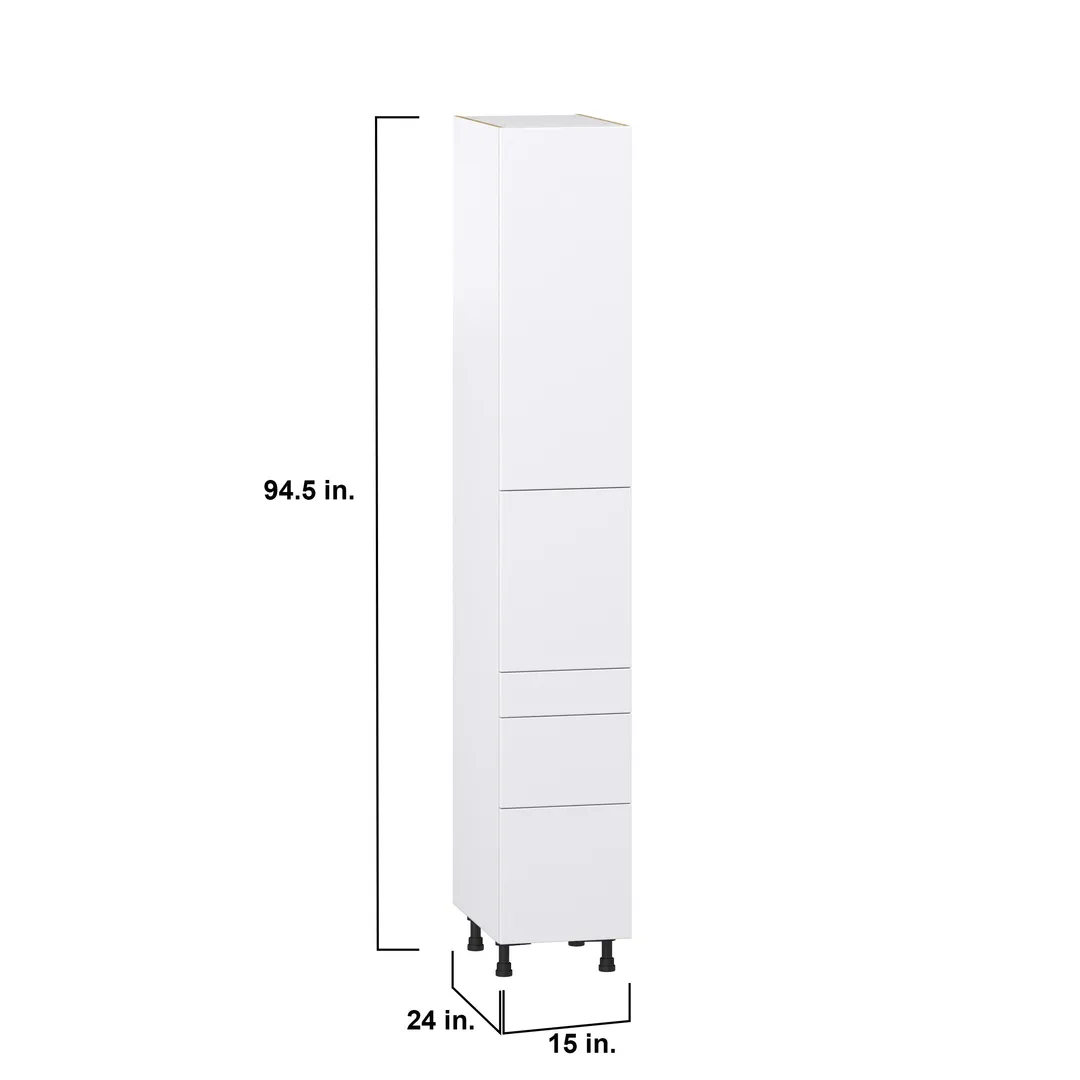 Hugo&Borg Lasalle 15-in W x 94.5-in H x 24-in D Bright White Slab 5-Drawer Pantry Fully Assembled Cabinet (Flat Panel Slab Style), photo 4 of 13