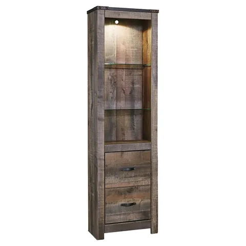 Contemporary/Modern Brown Wood China Cabinet with Wine Storage