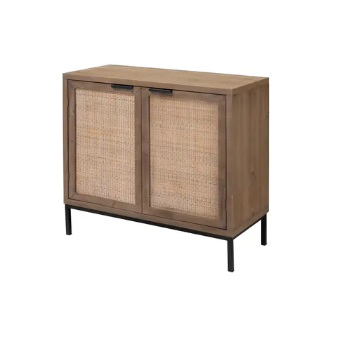 Contemporary/Modern Brown Metal China Cabinet with Wine Storage