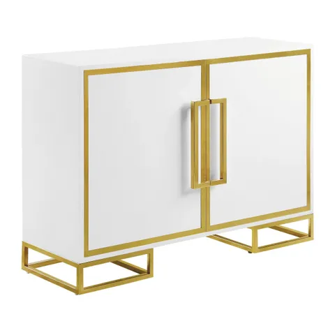 Contemporary/Modern White Wood China Cabinet with Wine Storage