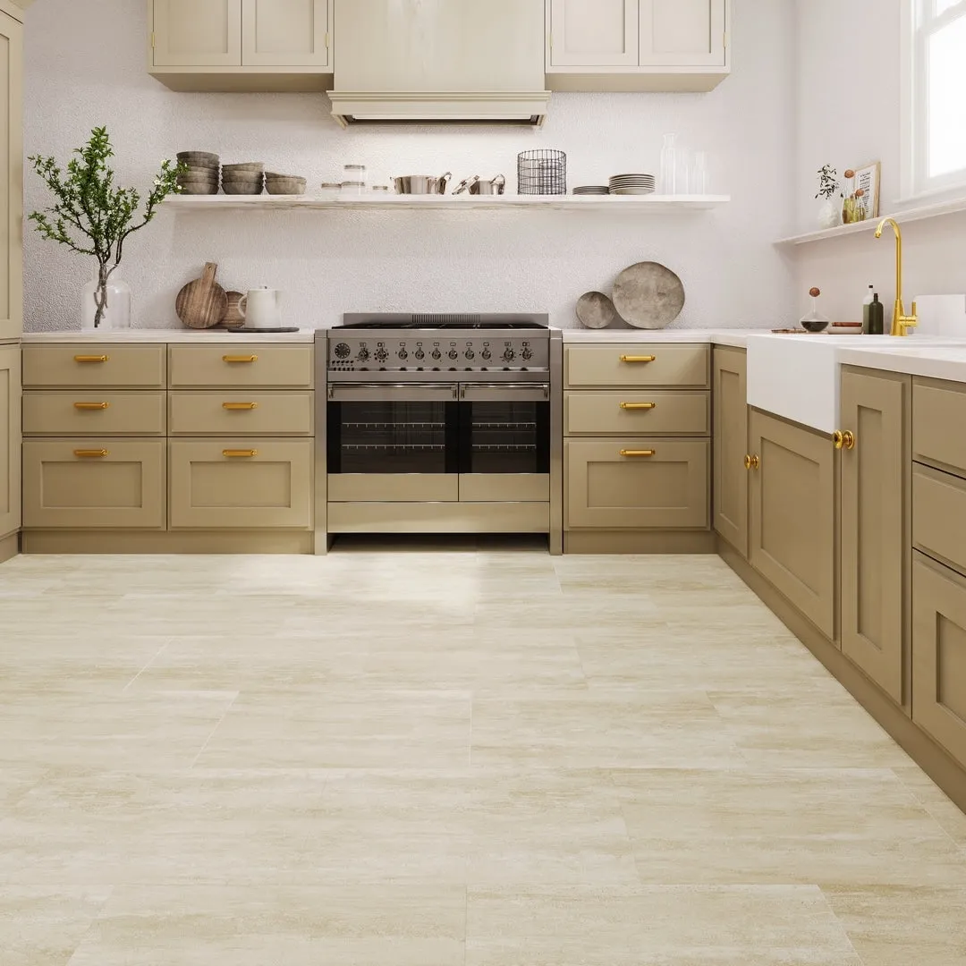 Lucida USA Cream Brown Stone Look 22-mil x 12-in W x 24-in L Waterproof Interlocking Luxury Vinyl Tile Flooring (16-sq ft/ Carton), photo 4 of 7