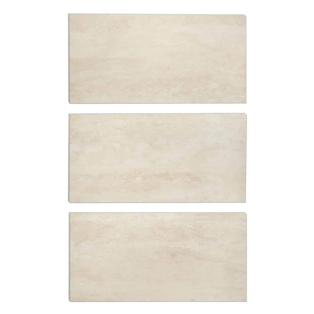 Lucida USA Cream Brown Stone Look 22-mil x 12-in W x 24-in L Waterproof Interlocking Luxury Vinyl Tile Flooring (16-sq ft/ Carton), photo 7 of 7