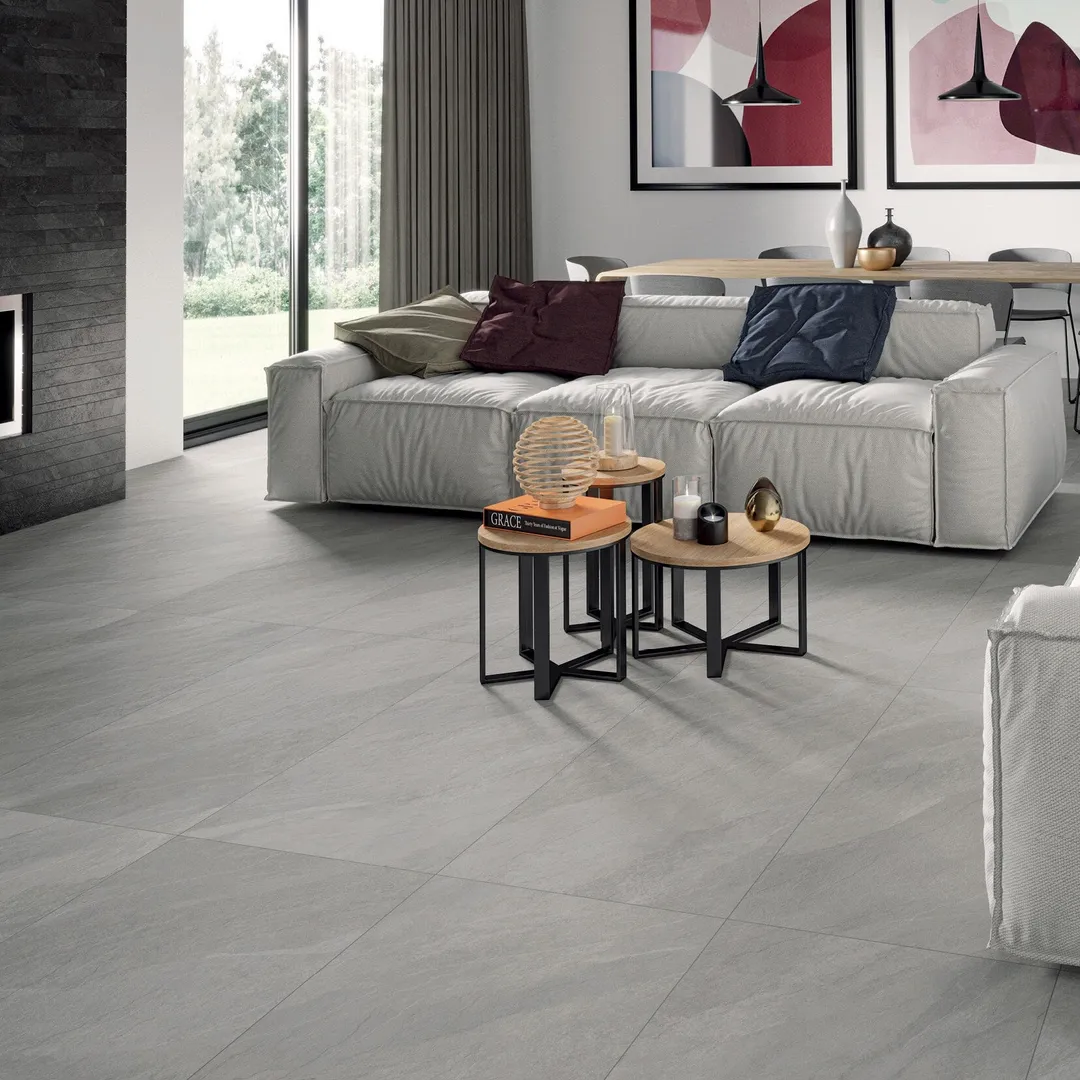 Giorbello Hurricane Silver 24-in x 24-in Glazed Porcelain Stone Look Floor and Wall Tile (12-sq. ft/ Carton), photo 6 of 7