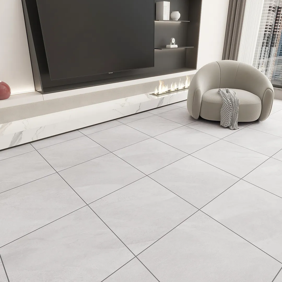 Giorbello Hurricane Silver 24-in x 24-in Glazed Porcelain Stone Look Floor and Wall Tile (12-sq. ft/ Carton), photo 4 of 7