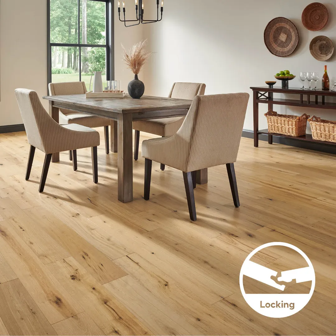 Bruce America's Best Choice Golden Natural White Oak 6-in W x 3/8-in T x Varying Length Wirebrushed Engineered Hardwood Flooring (30.63-sq ft / Carton), photo 2 of 12