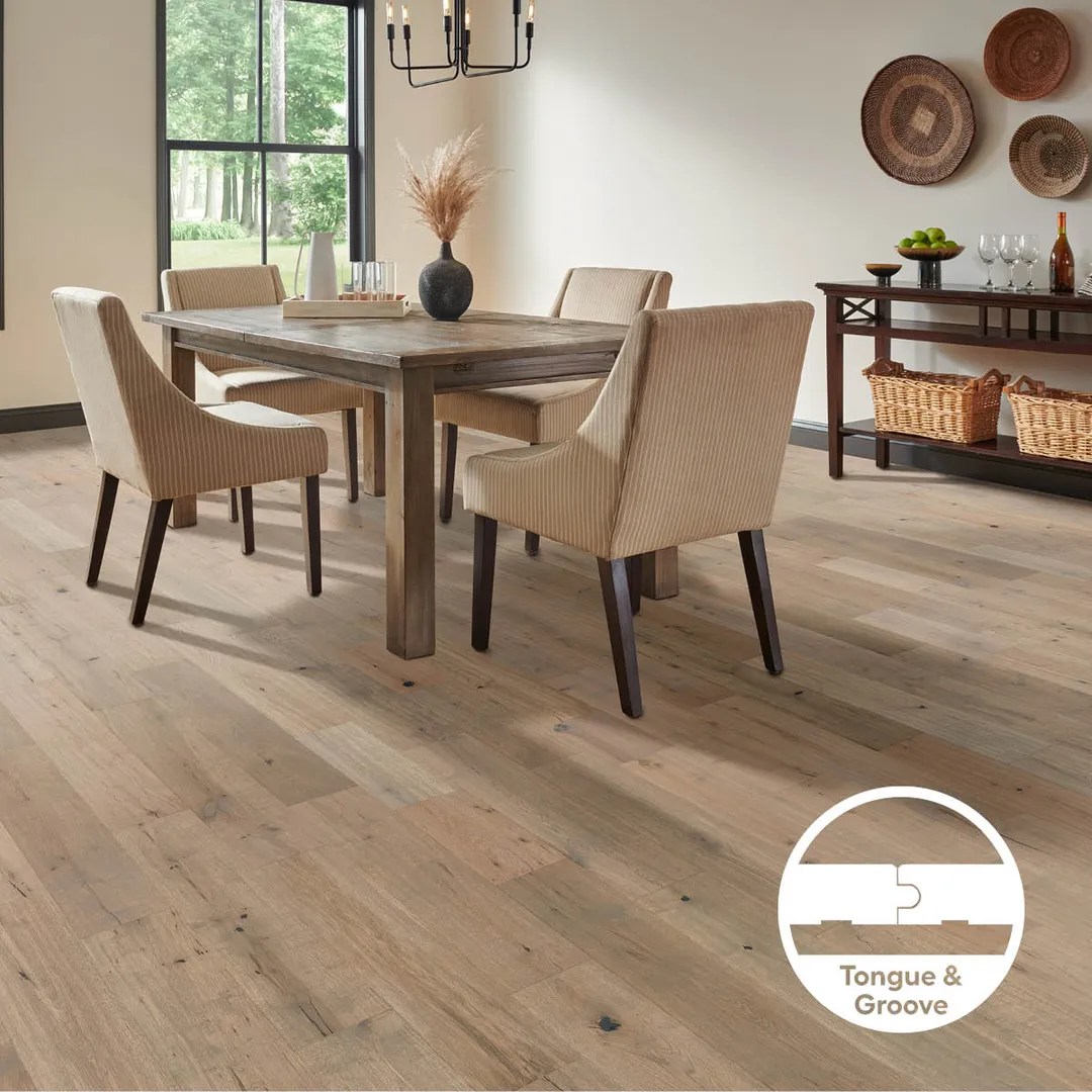 Bruce America's Best Choice Breezy Gray White Oak 6-1/2-in W x 3/8-in T x Varying Length Handscraped Engineered Hardwood Flooring (32.11-sq ft / Carton), photo 2 of 12