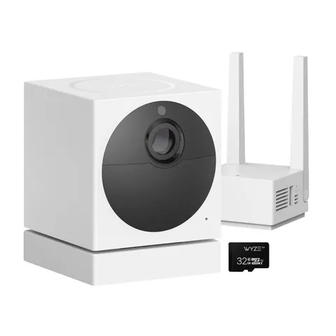 Wireless Outdoor Surveillance Camera Plus MicroSD Card Includes Base Station