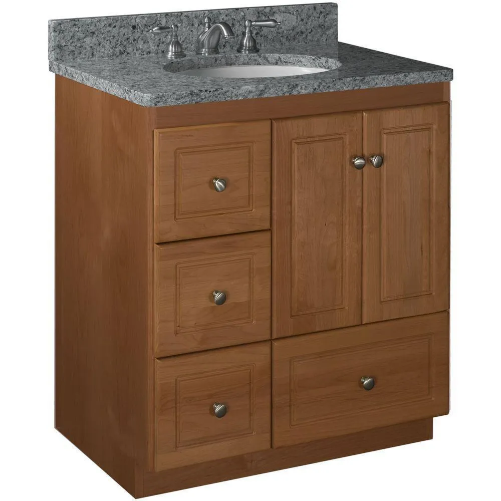 Simplicity by Strasser Ultraline 30 in. W x 21 in. D x 34.5 in. H Bath Vanity Cabinet Only with Left Drawers in Dewy Morning, photo 5 of 12