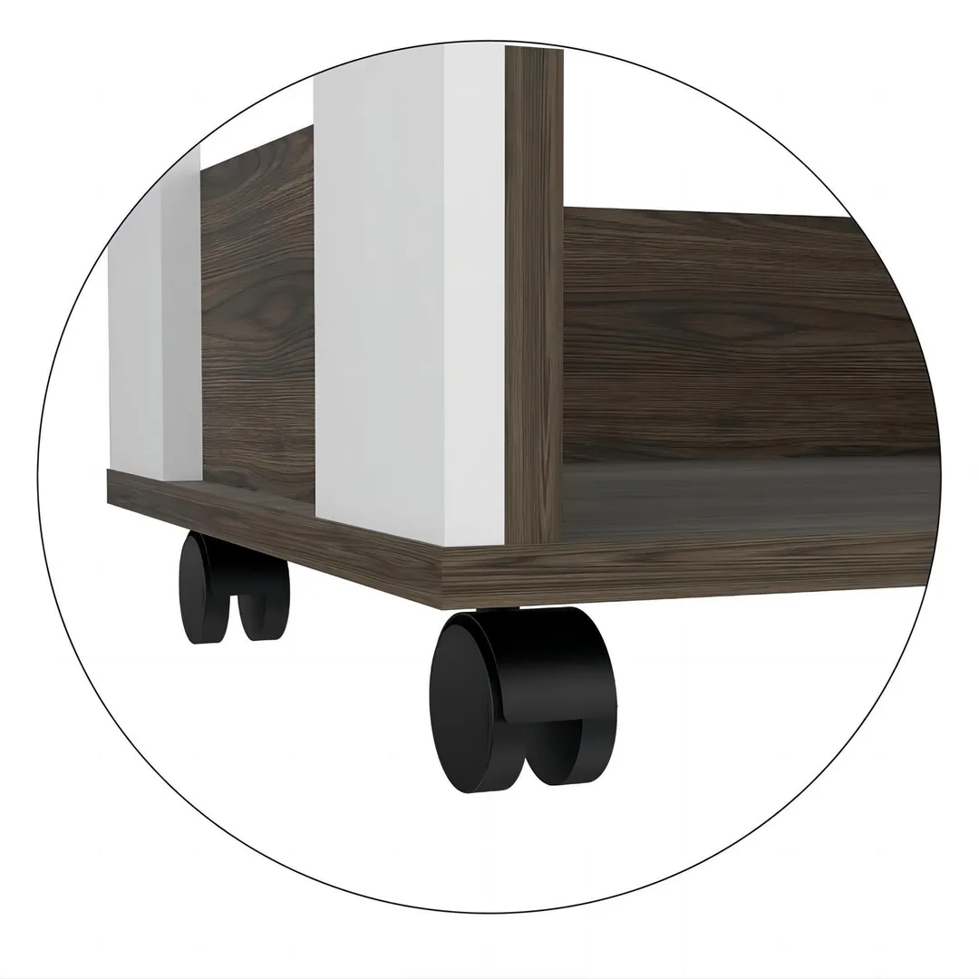 Miki Shinly Brown Wood Base with Wood Top Rolling Kitchen Cart (22.5-in x 15.6-in x 34.8-in), photo 4 of 7