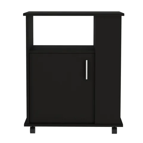 Black Mdf Base with Mdf Top Rolling Kitchen Island