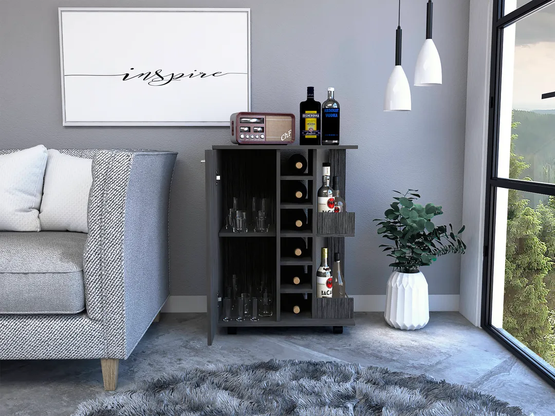 Miki Shinly Black Mdf Base with Mdf Black Granite Top Water Jug Cart (23.62-in x 14.76-in x 32.32-in), photo 7 of 7