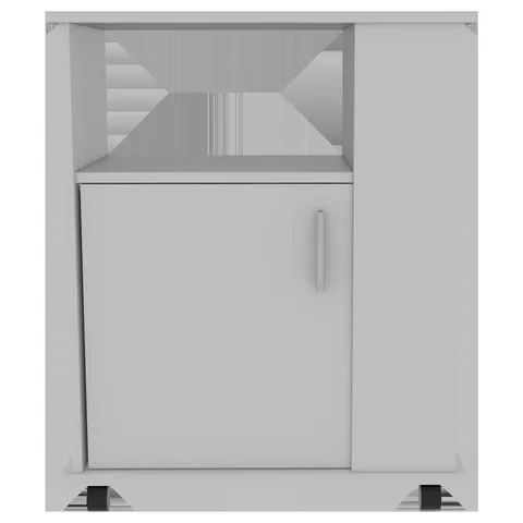 White Mdf Base with Mdf Top Rolling Kitchen Island