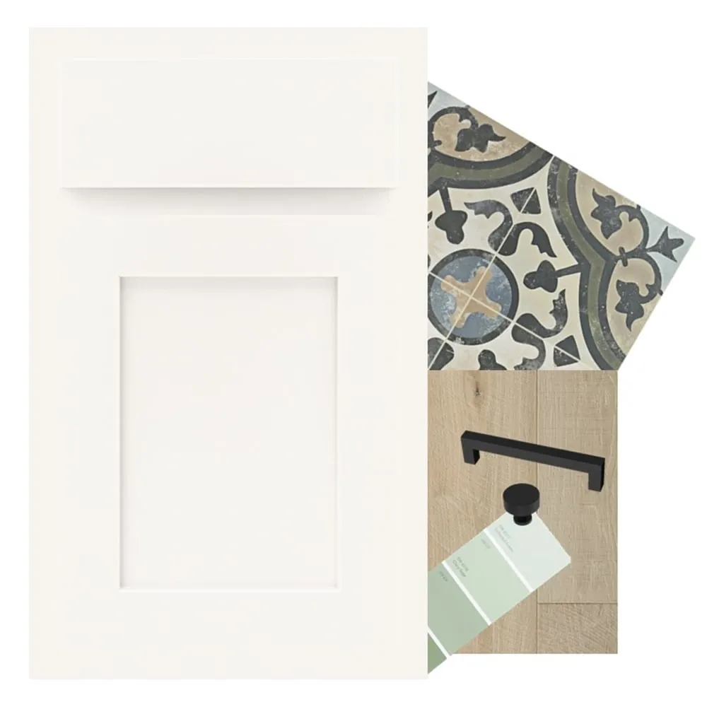 Diamond Express Jamestown 36-in W x 34.5-in H x 24-in D White Partial Overlay Lazy Susan Corner Base Fully Assembled Plywood Cabinet (Recessed Panel Shaker Style), photo 4 of 6
