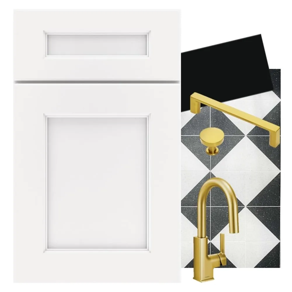 Diamond Express Macaulay 36-in W x 36-in H x 12-in D White L-shaped Corner Wall Fully Assembled Plywood Cabinet (Recessed Panel Square Style), photo 4 of 5