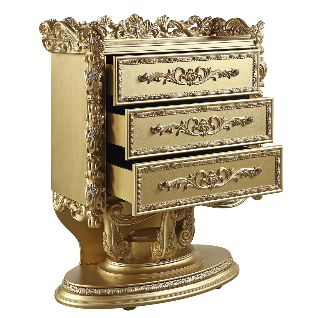 ACME FURNITURE Gold Finish 3-Drawer Accent Chest, photo 5 of 6